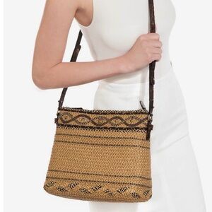 ERIC JAVITS BHUTAN SHOULDER / CROSSBODY CONVERSATION STRAP NATURAL EUC